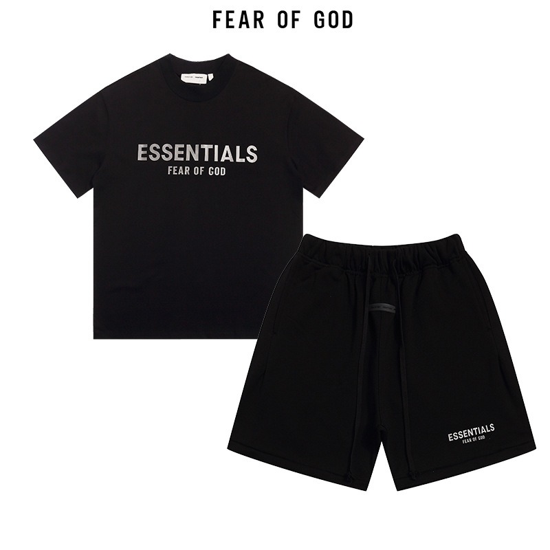 Black white Logo Essentials Short set Black white Logo Essentials Short set