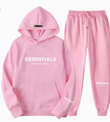 Pink Essentials Tracksuit White Logo Pink Essentials Tracksuit White Logo